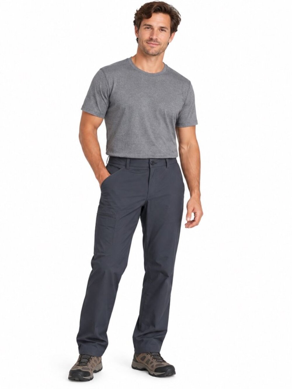 Eddie Bauer Rainier Tech Pants Men’s 40x32 Navy Gray Stretch Outdoor Hiking